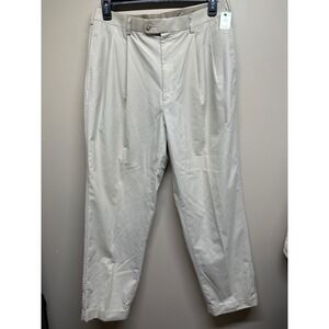 Natural Issue Mens Khakis Pleated Tan Cotton Polyester Pants 36x32‎